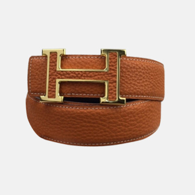 Hermes 2019 Mens Business Initial Logo Leather Belt - 에르메스 남성 비지니스 이니셜 로고 가죽 벨트 Her0173x.Size(3.8cm).오렌지금장