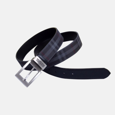 [매장판]Burberry 2019 Mens Londan Classic Logo Buckle Business Check Leather Belt - 버버리 남성 런던 클래식 로고 버클 비지니스 체크 레더 벨트 Bur0551x.Size(3.5CM).체크블랙은장