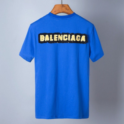 Balenciaga 2019 Mens Logo Patch Crew - neck Cotton Short Sleeved Tshirt - 발렌시아가 남성 로고 패치 크루넥 실켓면 반팔티 Bal0125x.Size(s - xl).3컬러(블랙/블루/그레이)