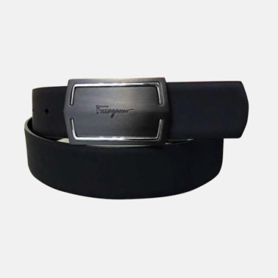 Salvatore Ferragamo 2019 Mens Box Logo Buckle Reversible eather Belt - 살바토레 페라가모 남성 박스 로고 버클 양면 레더 벨트 Fer0232x.Size(3.4cm).블랙차콜