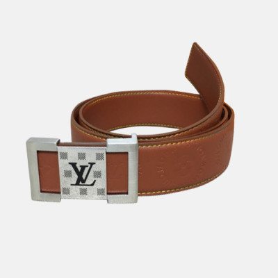 Louis vuitton 2019 Mens Signature Initial Logo Buckle Leather Belt - 루이비통 남성 신상 시그니처 이니셜 로고 버클 레더 벨트 Lou0891x.Size(3.8cm).브라운은장