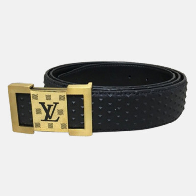 Louis vuitton 2019 Mens Signature Initial Logo Buckle Leather Belt - 루이비통 남성 신상 시그니처 이니셜 로고 버클 레더 벨트 Lou0892x.Size(3.8cm).블랙금장