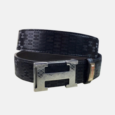 Hermes 2019 Mens Business Signature Logo Leather Belt - 에르메스 남성 비지니스 시그니처 로고 가죽 벨트 Her0204x.Size(3.8cm).블랙은장