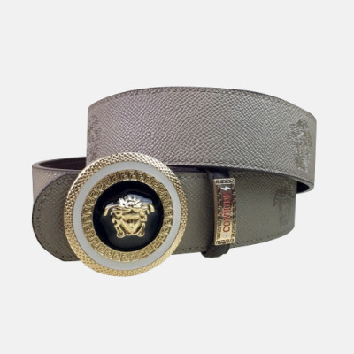 Versace 2019 Mens Palazzo Medusa Steel Buckle Leather Bellt - 베르사체 남성 메두사 스틸 버클 레더 벨트 Ver0177x.Size(3.8cm).그레이금장