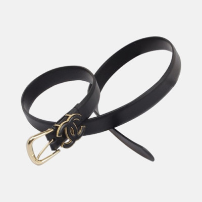 Chanel 2019 Ladies Classic CC Buckle Leather Belt - 샤넬 여성 클랙식 CC 버클 레더 벨트 Cnl0313x.Size(2.5cm).블랙금장