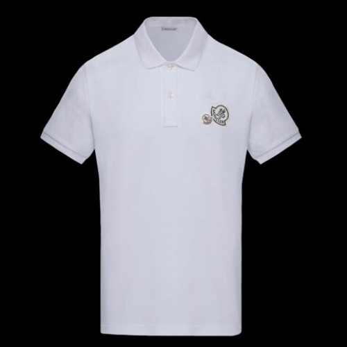 Mocler 2019 Mens Polo Patch Logo Cotton Short Sleeved T-shirt - 몽클레어 남성 신상 폴로 패치 로고 반팔티 Moc0440x.Size(m - 3xl).화이트