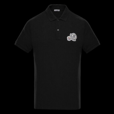 Moncler 2019 Mens Polo Patch Logo Cotton Short Sleeved T-shirt - 몽클레어 남성 신상 폴로 패치 로고 반팔티 Moc0442x.Size(m - 3xl).블랙