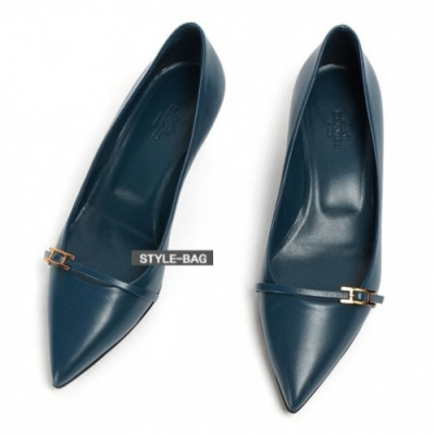 Hermes 2019 Womens Business Strap Leather Pumps - 에르메스 여성 비지니스 스트랩 레더 펌프스 Her0212x.Size(225 - 245).블루