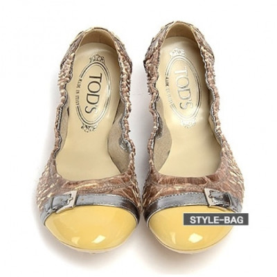 Tod's 2019 Womens Strap Snake Leather Flat Shoes - 토즈 여성 스트랩 뱀피 플랫 슈즈 Tod0028x.Size(225 - 245).브라운