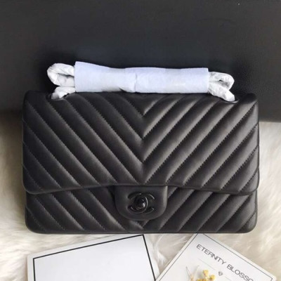 Chanel Women Leather Chain Shoulder Bag  ,25CM - 샤넬 여성용 레더 체인 숄더백 1112 - CHAB0612,25CM,블랙