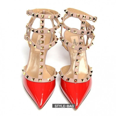 Valentino 2019 Womens Rock Stud Strap Sandals - 발렌티노 여성 락스터드 스트랩 샌들 Val0161x.Size(225 - 245).레드