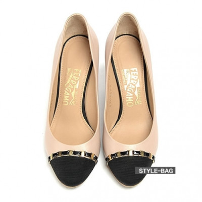 Ferragamo 2019 Womens Gancini Two-tone Wedge Pumps - 페라가모 여성 간치니 투톤 웨지 펌프스 Fer0241x.Size(225 - 245).베이지