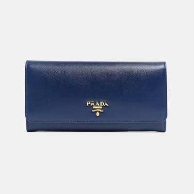 Prada 2018 Womens Saffiano Steel Logo Long Wallet 1M132 - 프라다 여성 사피아노 스틸 고로 장지갑 Pra0532x.Size(19cm).블루