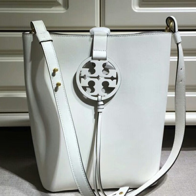 Tory Burch Miller Leather White Hobo Shoulder Bag,30cm - 토리버치 밀러 레더 화이트 호보 숄더백 TBB0195,30cm