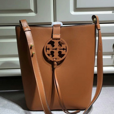 Tory Burch Miller Leather Brown Hobo Shoulder Bag,30cm - 토리버치 밀러 레더 브라운 호보 숄더백 TBB0196,30cm