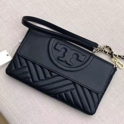 Tory Burch Leather Black Clutch Bag / Shoulder Bag,28cm - 토리버치 레더 블랙 클러치백 숄더백 TBB0213,28cm