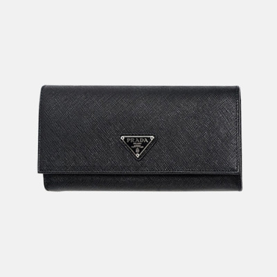 Prada 2019 Womens Saffiano Steel Logo Long Wallet 1MH132 - 프라다 여성 사피아노 스틸 고로 장지갑 Pra0541x.Size(19cm).블랙