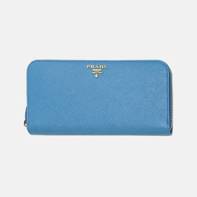 Prada 2019 Womens Saffiano Steel Logo Zippy Long Wallet 1ML506 - 프라다 여성 사피아노 스틸 고로 지피 장지갑 Pra0542x.Size(20cm).스카이블루