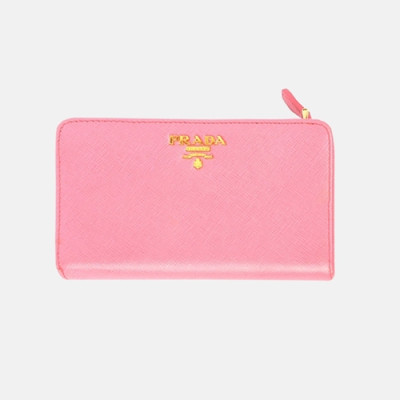 Prada 2019 Womens Saffiano Metal Middle Wallet - 프라다 여성 사피아노 메탈 중지갑 Pra0544x.Size(14cm).베이비핑크