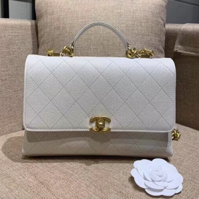 Chanel 2019 Women Leather Tote Shoulder Bag ,25CM - 샤넬 2019 여성용 레더 토트 숄더백,CHAB0629,25CM,화이트