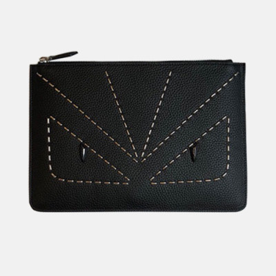 Fendi Leather Clutch Bag ,30CM - 펜디 레더 남성용 클러치백 FENB0077,30CM,블랙