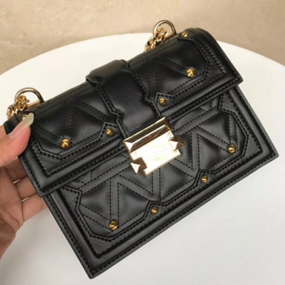 Michael Kors 2019 Leather Chain Cross Bag, 21CM - 마이클 코어스 2019 레더 체인 크로스백,MKB0268, 21CM,블랙