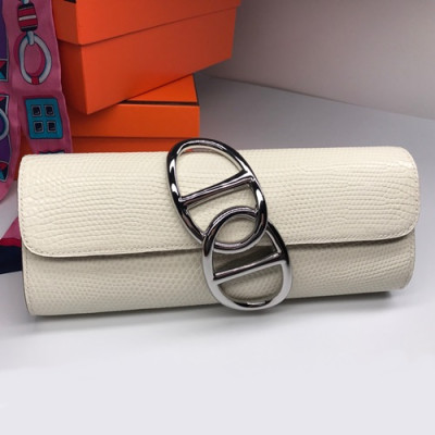 Hermes Egee Lizard Leather Clutch Bag  - 에르메스 에게 리저드 레더 여성용 클러치백 HERB0690,아이보리