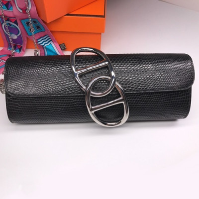 Hermes Egee Lizard Leather Clutch Bag  - 에르메스 에게 리저드 레더 여성용 클러치백 HERB0691,블랙