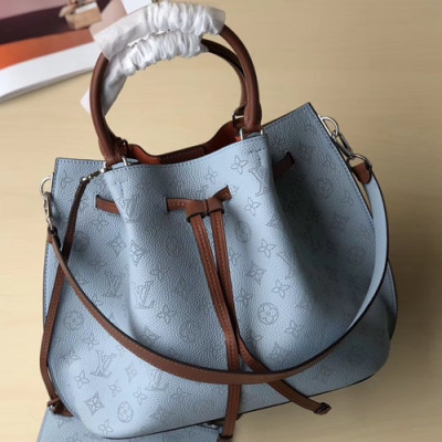 Louis Vuitton Girolata Mahina Women Bucket Tote Shoulder Bag,27cm - 루이비통 지롤라타 마히나 여성용 버킷토트 숄더백 M54401,LOUB1109,27cm,블루