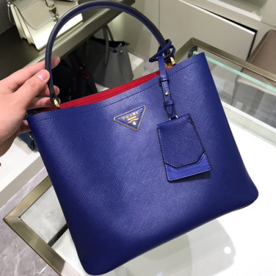 Prada 2019 Double Saffiano Tote Shoulder Bag,27cm - 프라다 2019 여성용 두블레 사피아노 토트 숄더백 ,1BA211-3,27cm,블루