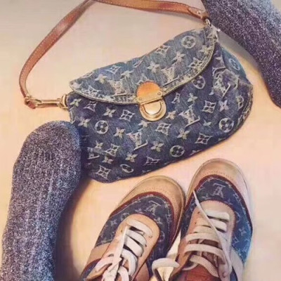 Louis Vuitton Supreme  Monogram Denim Tote Bag,26cm - 루이비통 수프림 모노그램 여성용 데님 토트백 M95050,LOUB1114 ,26cm,블루