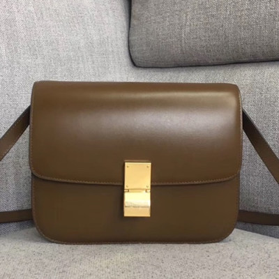 Celine 2019 Leather Classic Box Shoulder Bag,24CM - 셀린느 2019 레더 클래식 박스 숄더백 ,11045-1,24CM,카멜