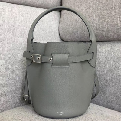 Celine 2019 Leather Nano Bigbag Bucket Tote Shoulder Bag,21CM - 셀린느 2019 레더 나노 빅백 버킷 토트 숄더백 ,189750-1,21CM,그레이