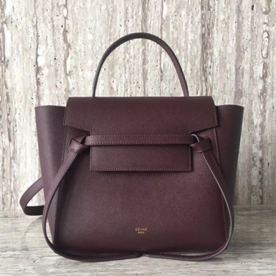 Celine Leather Belt Shoulder Bag,23CM - 셀린느 레더 벨트 숄더백 ,98310-4,23CM,퍼플와인