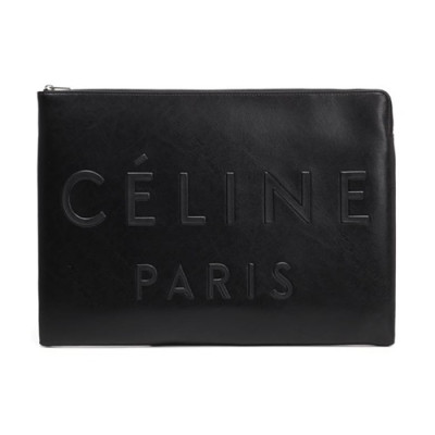 Celine Logo 2018 Leather Clutch Bag,34CM - 셀린느 로고 2018 레더 남여공용 클러치백 ,CELB0002,34CM,블랙