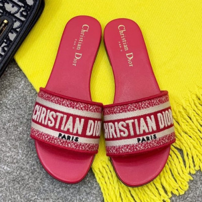 Christian Dior 2019 Womens Logo Jacquard Slipper - 크리스챤 디올 여성 로고 자카드 슬리퍼 Dio0167x.Size (225 - 255).레드