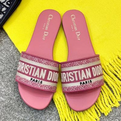 Christian Dior 2019 Womens Logo Jacquard Slipper - 크리스챤 디올 여성 로고 자카드 슬리퍼 Dio0168x.Size (225 - 255).인디언핑크