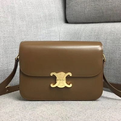 Celine 2019 Leather Women Shoulder Bag,22CM - 셀린느 2019 레더 여성용 숄더백 ,187368-4,22CM,카멜