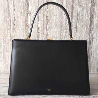 Celine  Leather Women Tote Bag,32CM - 셀린느 레더 여성용 토트백 ,90052-3,32CM,블랙