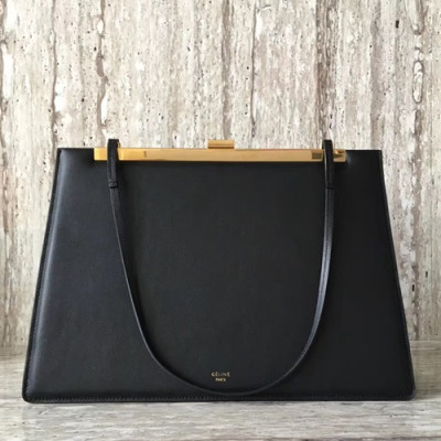 Celine  Leather Women Tote Bag,33CM - 셀린느 레더 여성용 토트백 ,90053-1,33CM,블랙