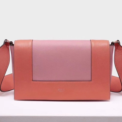 Celine Leather Frame Shoulder Bag,25CM - 셀린느 레더 프레임 여성용 숄더백 ,43343-4,25CM,핑크