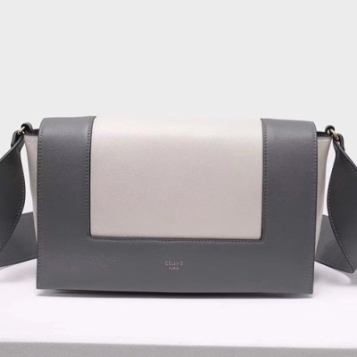 Celine Leather Frame Shoulder Bag,25CM - 셀린느 레더 프레임 여성용 숄더백 ,43343-16,25CM,다크그레이