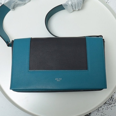 Celine Leather Frame Shoulder Bag,25CM - 셀린느 레더 프레임 여성용 숄더백 ,43343-18,25CM, 블루