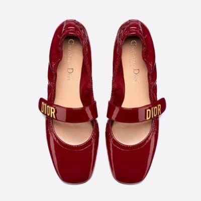 Miumiu 2019 Ladies Metal Logo Patent Ballet Shoes - 미우미우 여성 메탈로고 페이던트 발렛슈즈 Miu0144x.Size(225 - 255).레드