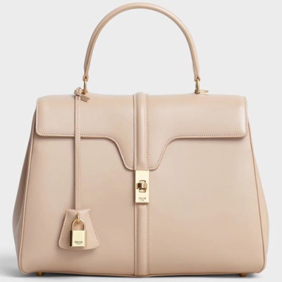 Celine 16 Leather Medium Tote Shoulder Bag,32CM - 셀린느 16 레더 미듐 토트 숄더백 ,187373-2,32CM,베이지