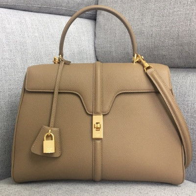 Celine 16 Leather Medium Tote Shoulder Bag,32CM - 셀린느 16 레더 미듐 토트 숄더백 ,187373-7,32CM,베이지카멜