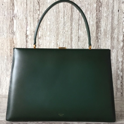 Celine  Leather Women Tote Bag,32CM - 셀린느 레더 여성용 토트백 ,90052-10,32CM,다크그린