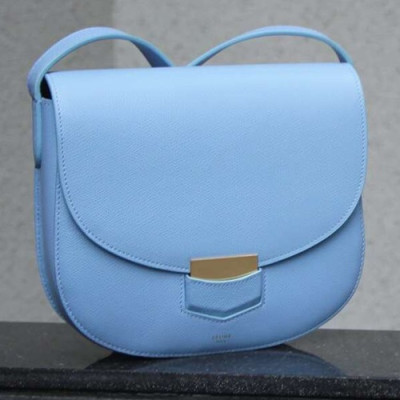 Celine Leather Trotteur Large Shoulder Bag,23CM - 셀린느 레더 트로터 라지 숄더백 ,77420-2,23CM,블루