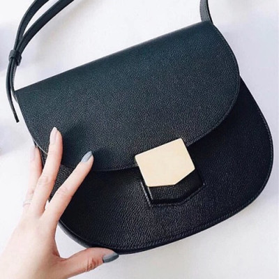 Celine Leather Trotteur Large Shoulder Bag,23CM - 셀린느 레더 트로터 라지 숄더백 ,77420-9,23CM,블랙