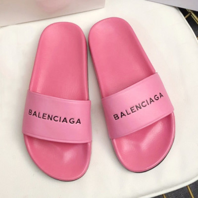 Balenciaga 2019 Mm/Wm Logo Leather Slipper - 발렌시아가 남자 로고 레더 샌들 Bal0150x.Size(225 - 275).2컬러(블랙/핑크)